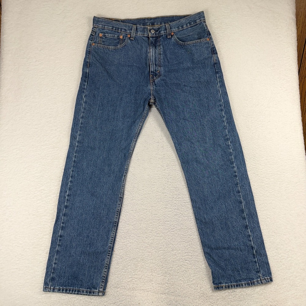 Levi's 505 Regular Fit 36x30 (36x29) Jeans Light Blue Denim Straight 100% Cotton
